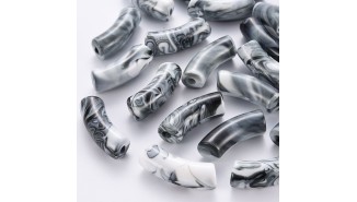 perles tubes bicolore noir et blanc 4