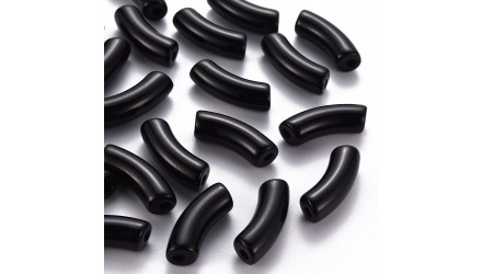 perles tubes noires