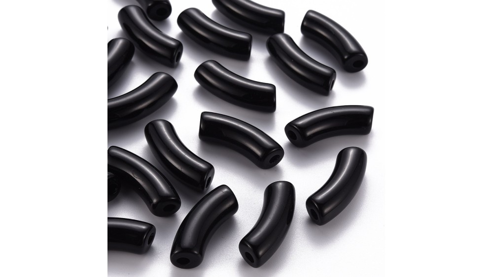 perles tubes noires