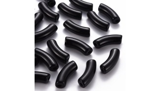 perles tubes noires