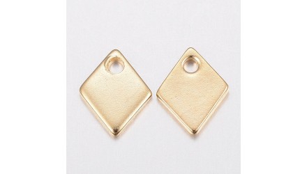10 sequins losanges acier 9x7mm