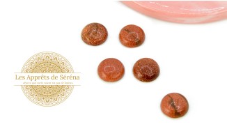 cabochon demi rond en jaspe rouge 10mm