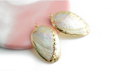 Pendentif en Paua  naturel irisé