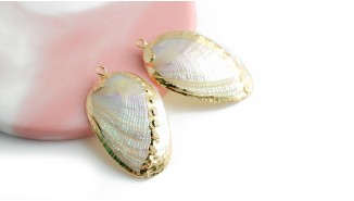 Pendentif en Paua  naturel irisé