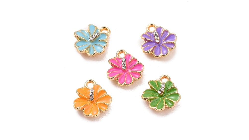 fleur émaillé colorée