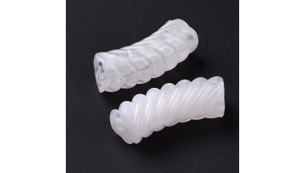 perle tube torsadée blanc