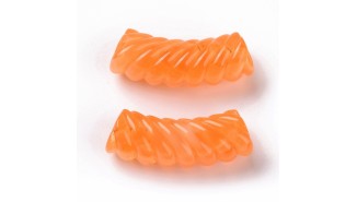 perle tube torsadée orange 3