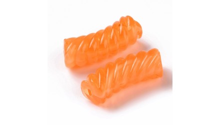 perle tube torsadée orange 2