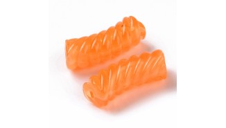 perle tube torsadée orange 2