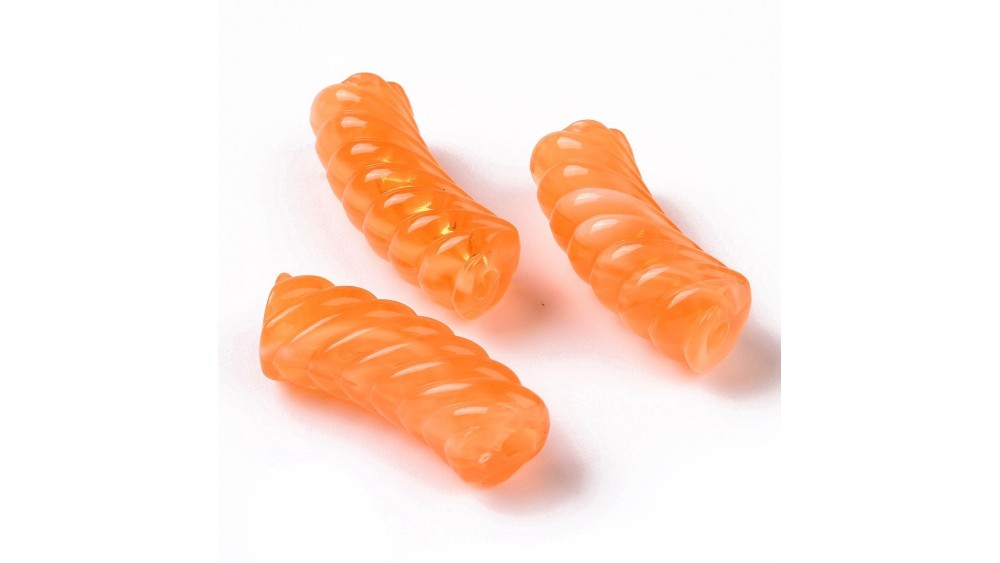 perle tube torsadée orange