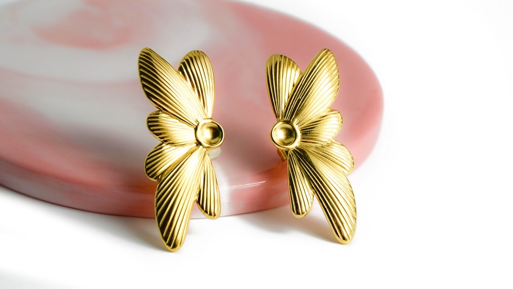 Puces ailes de papillons en acier inoxydable 304