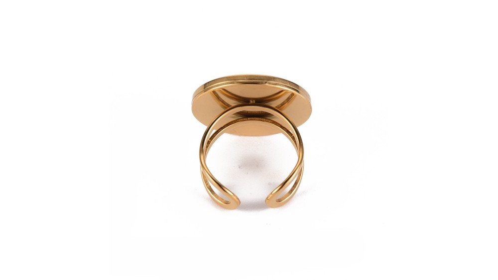 Bague support cabochon 20mm acier inoxydable or