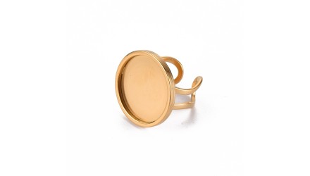 Bague support cabochon 20mm acier inoxydable or
