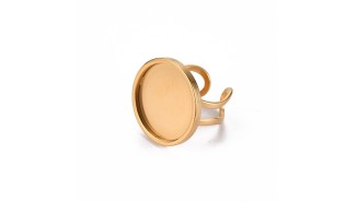 Bague support cabochon 20mm acier inoxydable or