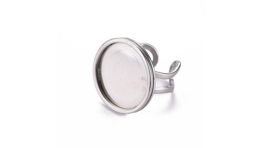 copy of Bague support cabochon 20mm acier inoxydable or