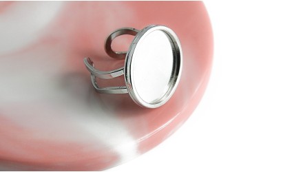 copy of Bague support cabochon 20mm acier inoxydable or
