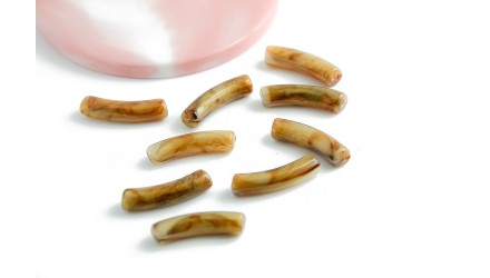 perle tube nacré café
