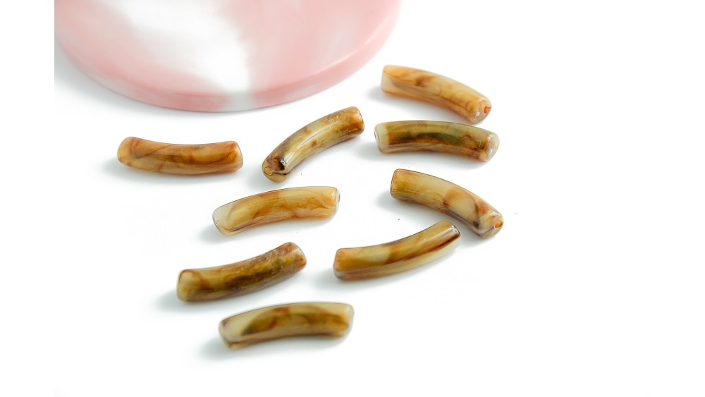 perle tube nacré café