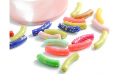perle tube éclat d'or