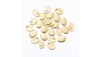 10 mini sequins ovales en acier 304
