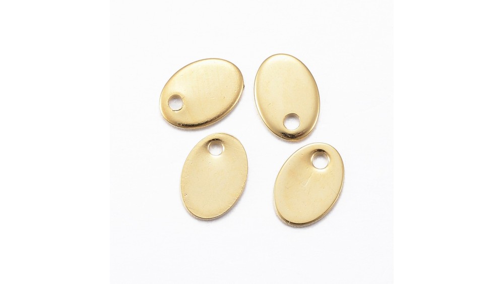 10 mini sequins ovales en acier 304