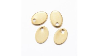 10 mini sequins ovales en acier 304