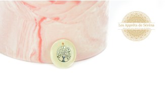 copy of Pendentif en nacre naturelle et acier arbre de vie