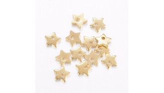 10 pendentifs étoiles acier 304 doré