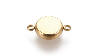 Connecteur support épais pour cabochon 8mm acier inoxydable or