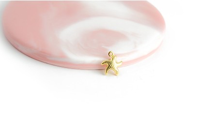 Pendentif étoile de mer acier inoxydable or
