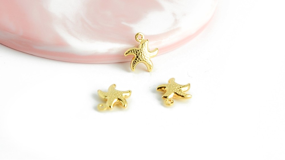 Pendentif étoile de mer acier inoxydable or