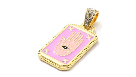 pendentif plaque emaillée