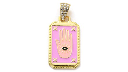 pendentif plaque rose