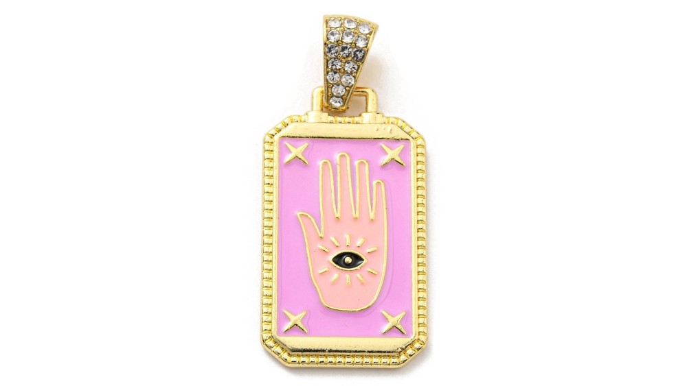 pendentif plaque rose