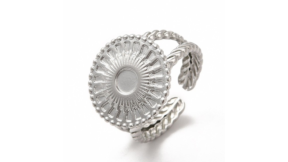support bague acier argent