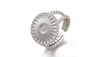 support bague acier argent
