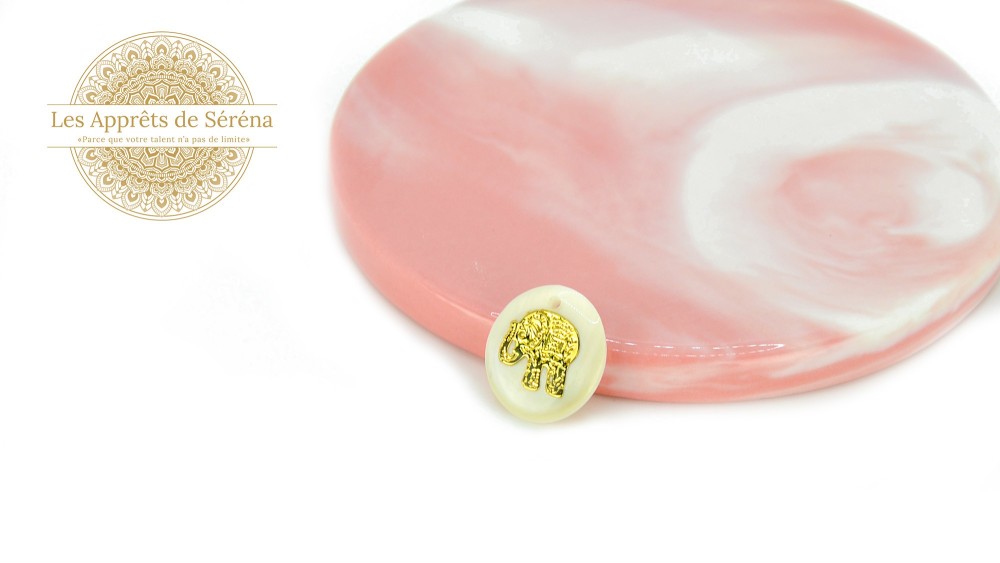 copy of Pendentif en nacre naturelle et acier arbre de vie