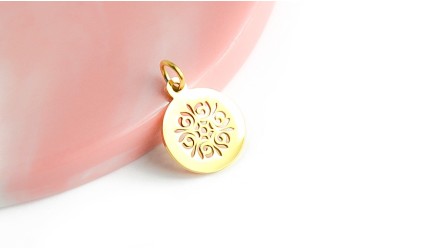 pendentif floral acier