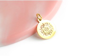 pendentif floral acier
