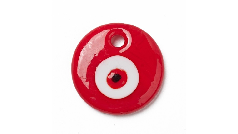 copy of Pendentif mauvais oeil en verre lampwork rose