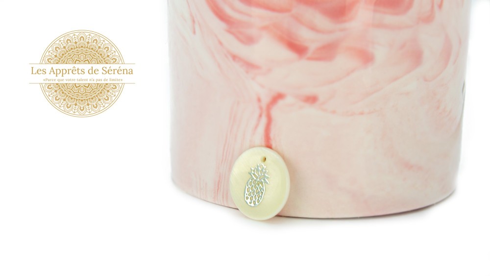 copy of Pendentif en nacre naturelle et acier arbre de vie