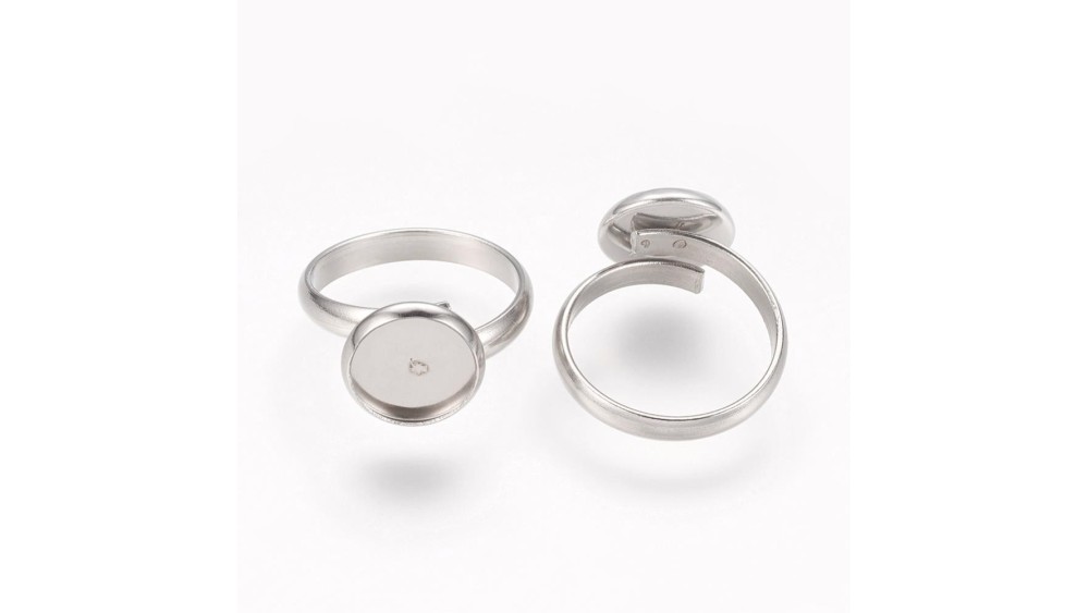 support bague 10mm acier argent