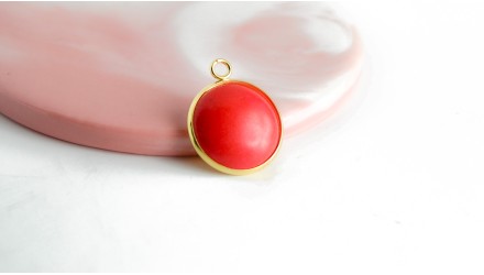 cabochon 20mm rouge