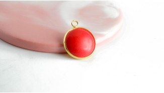 cabochon 20mm rouge