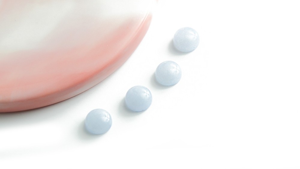 cabochon bleu glacier 6mm