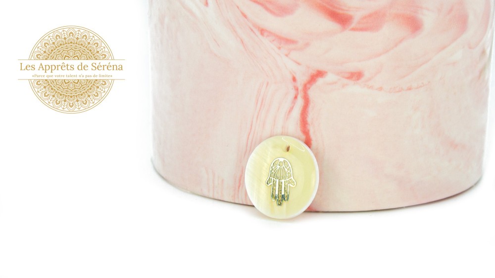 copy of Pendentif en nacre naturelle et acier arbre de vie