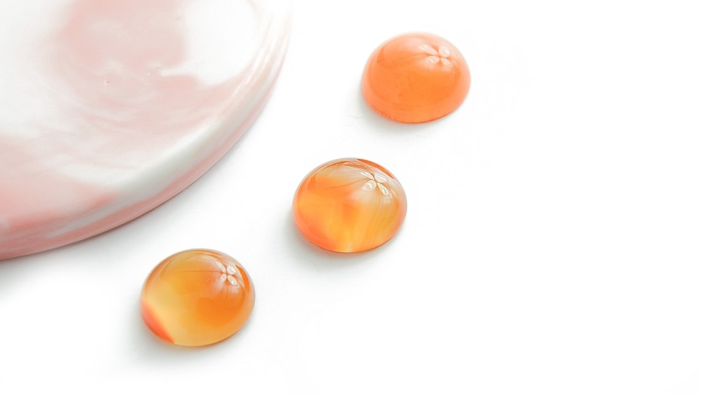 Cabochon 16mm agate rayée orange
