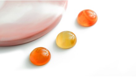 Cabochon 16mm agate rayée orange