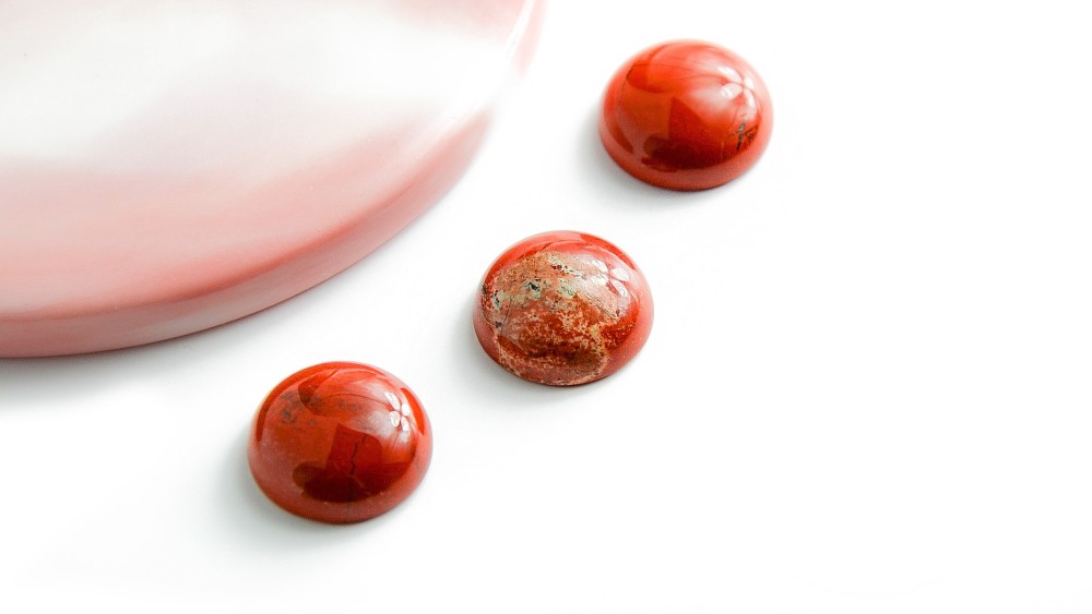 copy of Cabochon 16mm agate rayée orange