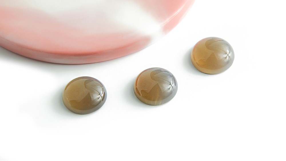 copy of Cabochon 16mm agate rayée orange